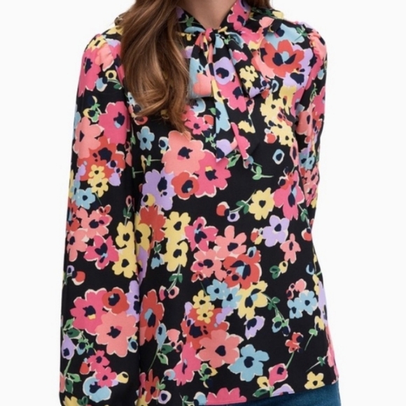 Kate Spade Wildflower Bouquet Blouse LARGE - Picture 3 of 8